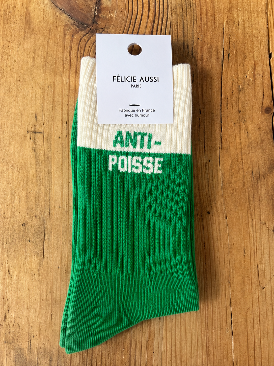 Chaussettes anti-poisse bicolore vert 36/40