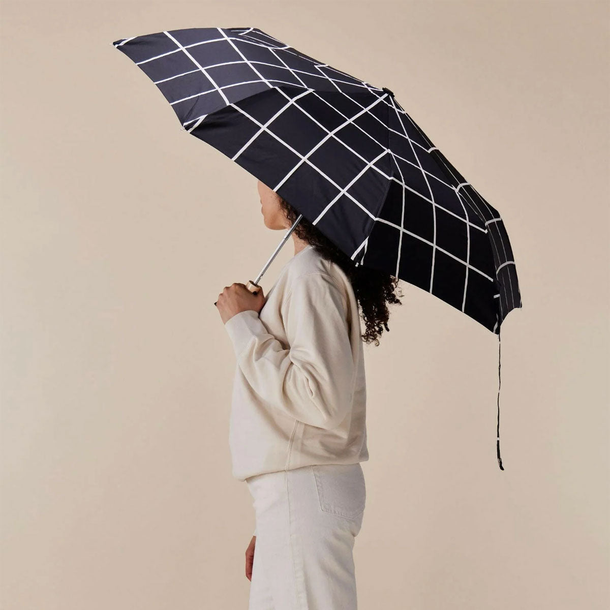 Parapluie Compact Grille Noire