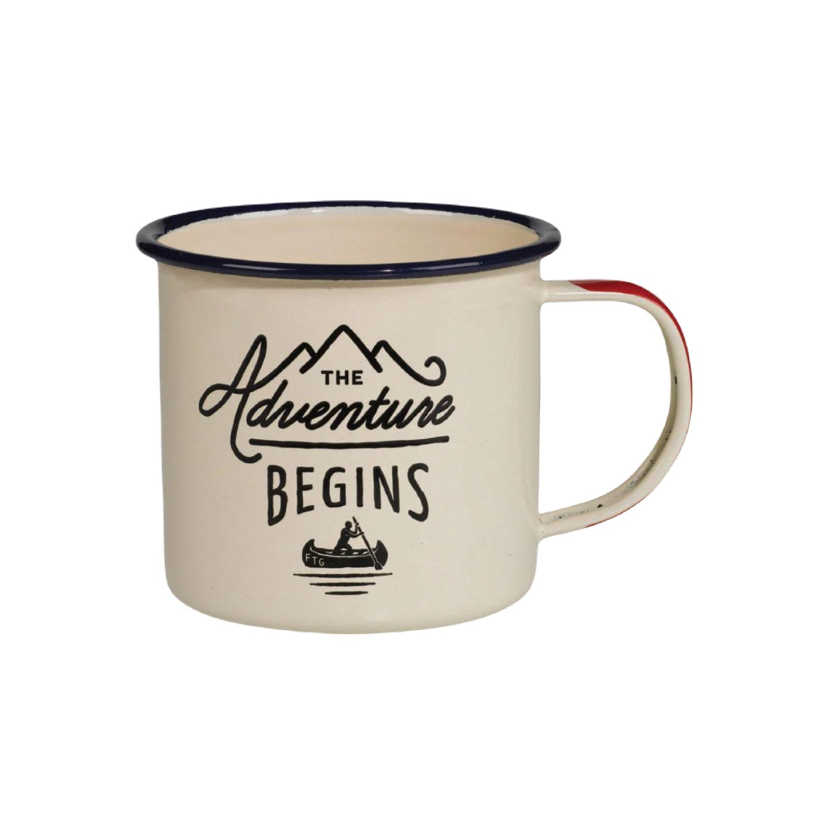 Enamel Mug (375ml) - Adventure Begins - Cream