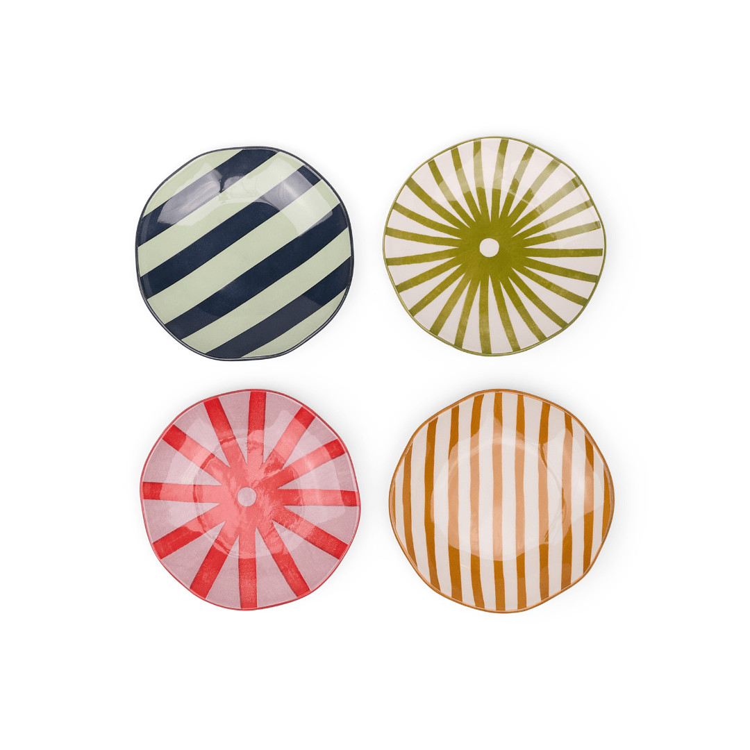 The Marley Appetizer Plates - Set of 4 - Stripes