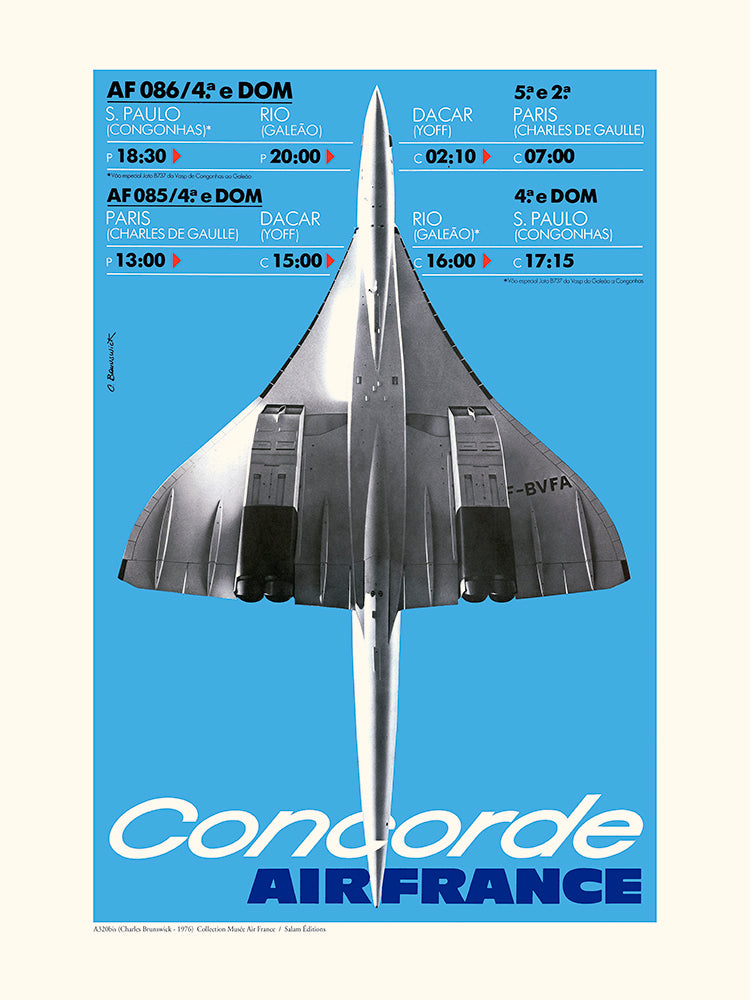 AFFICHE AIR FRANCE / CONCORDE A320BIS 40x50