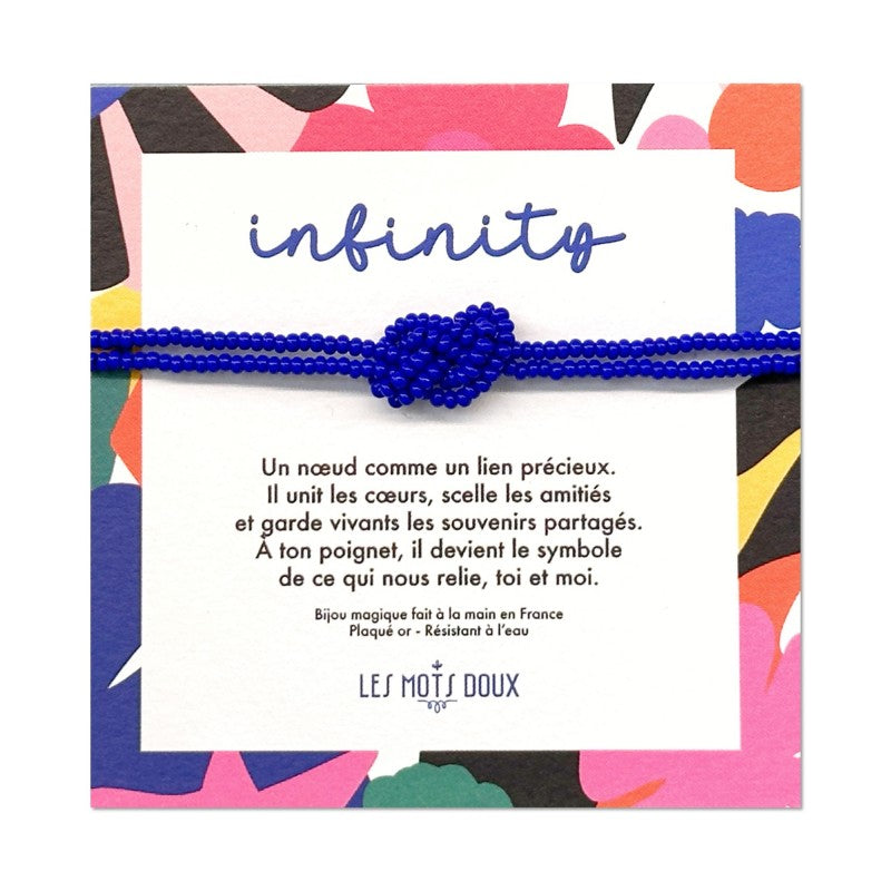 Bracelet breloque infinity cobalt or