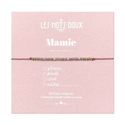 Bracelet famille mamie rose pale irise or