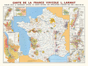 Carte de france vinicole de 1945 50x70