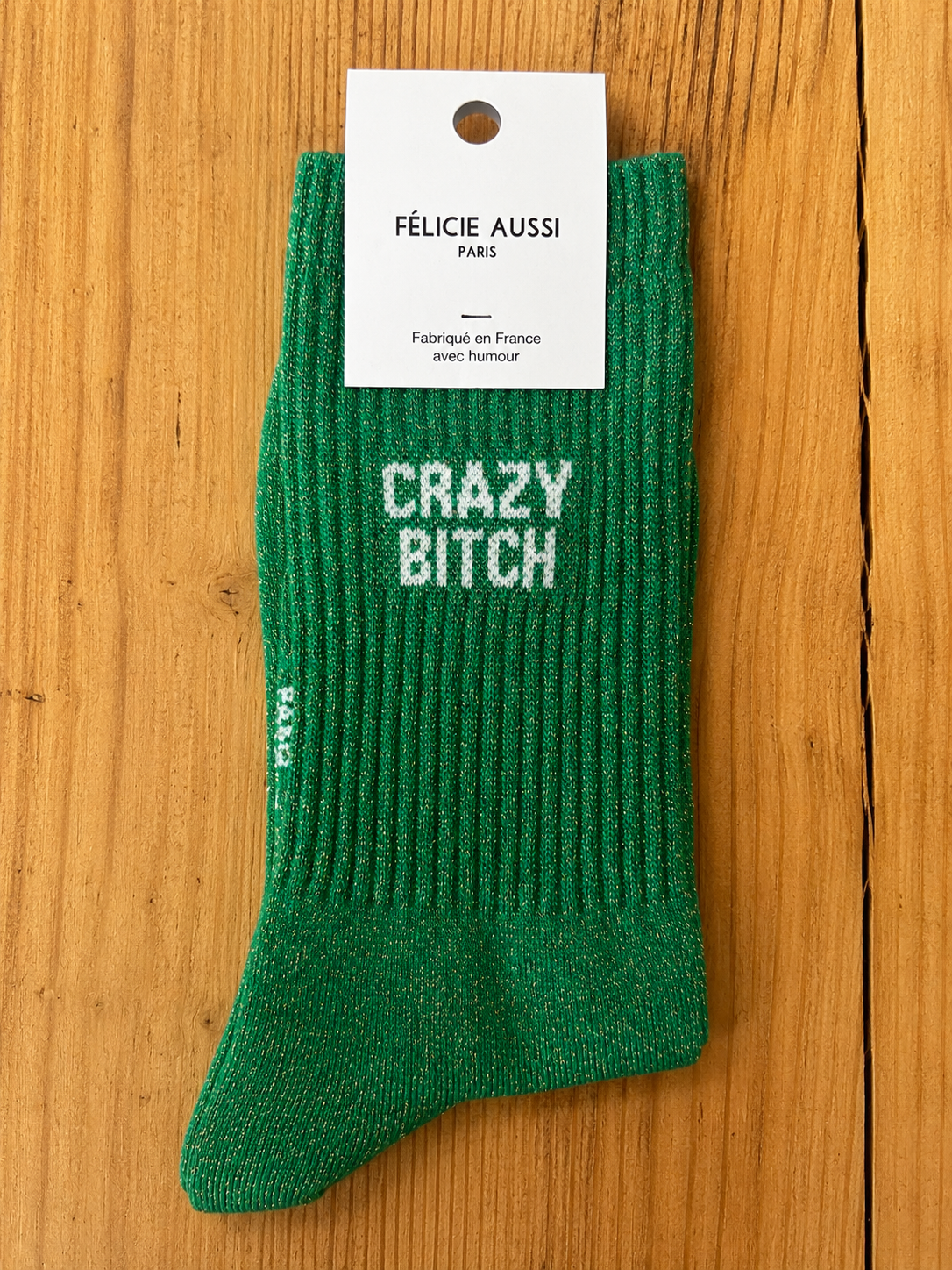 Chaussettes crazy bitch 36-40 paillettes