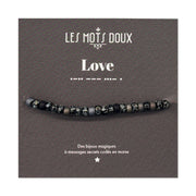 Bracelet messieurs love noir marbre argent