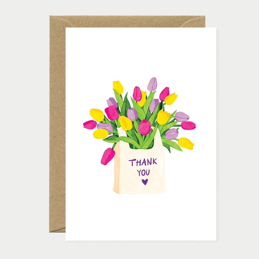 Merci sac tulipe - Carte de vœux