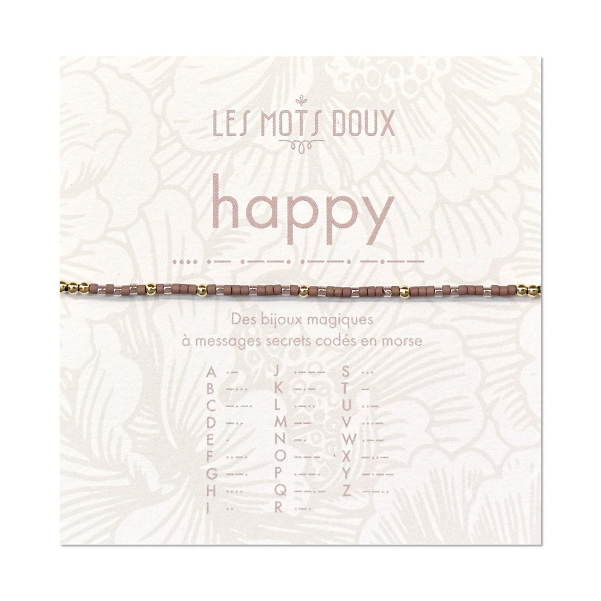 Bracelet pastel happy taupe argent