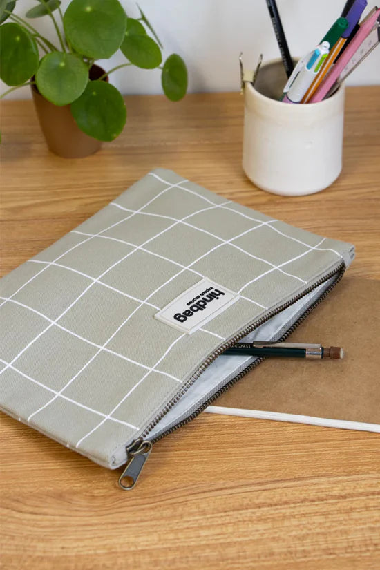 Pochette Ema Carreaux argile/blanc