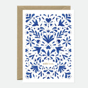Carte de vœux Hirondelle bleue - Détails en feuille d’or