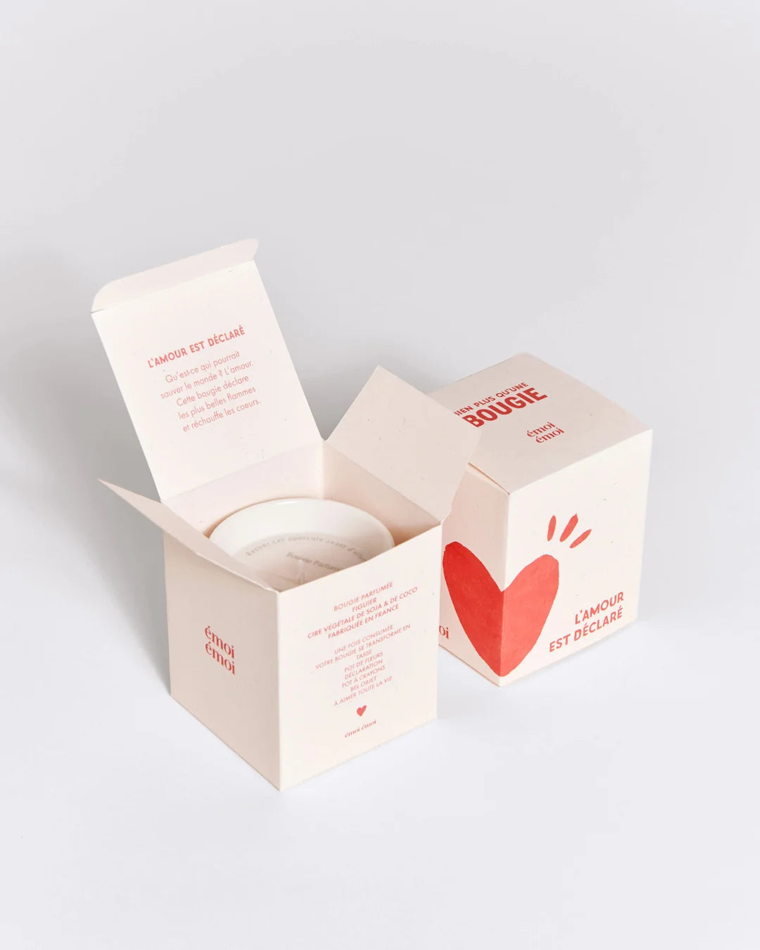 La bougie tasse L'amour est déclaré - rouge