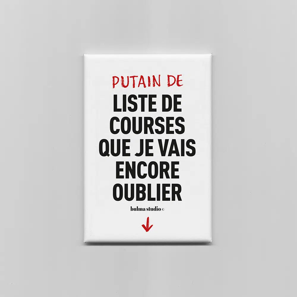 Aimant Putain De Liste De Courses Que Je Vais Oublier