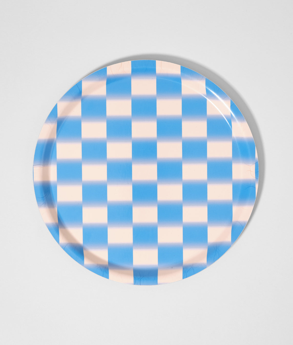 PLATEAU - Blue Gradient Check Mini Round Tray