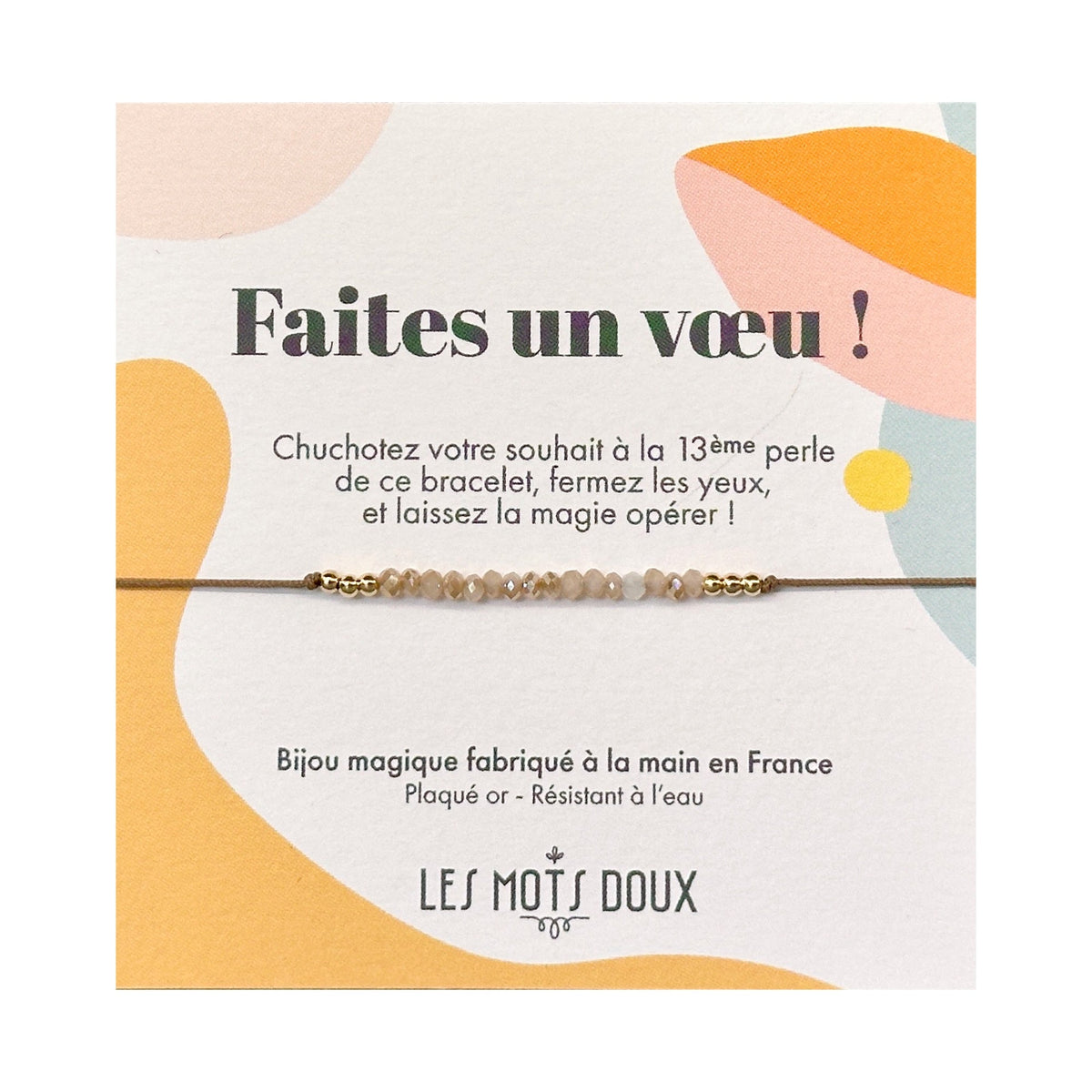 Bracelet voeu mini cristal champagne or