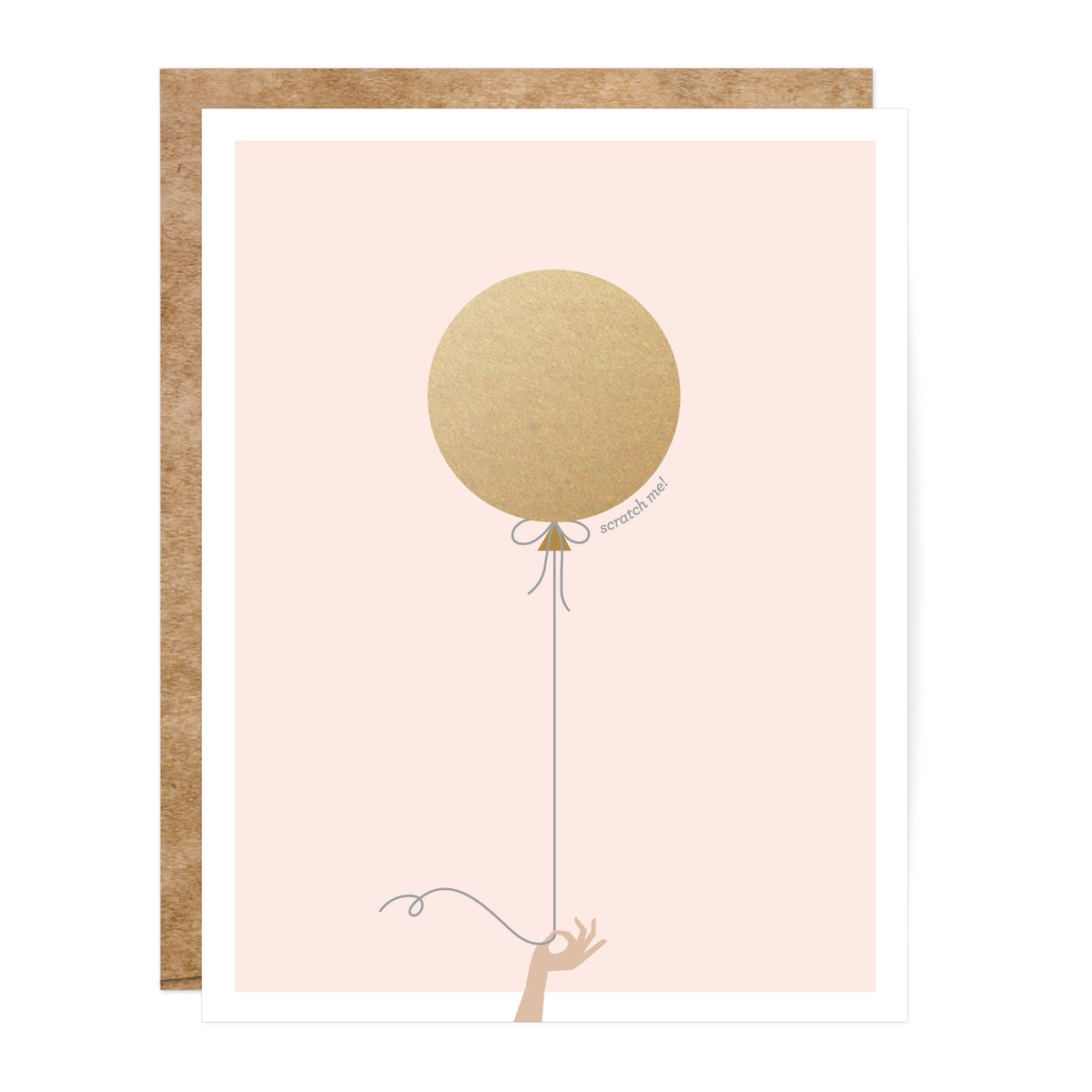 Scratch Off Card Pink & Golg Balloon