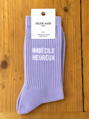 Chaussettes imbecile heureux 40/45 mauve