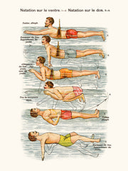 Affiche lecon de natation 40x50