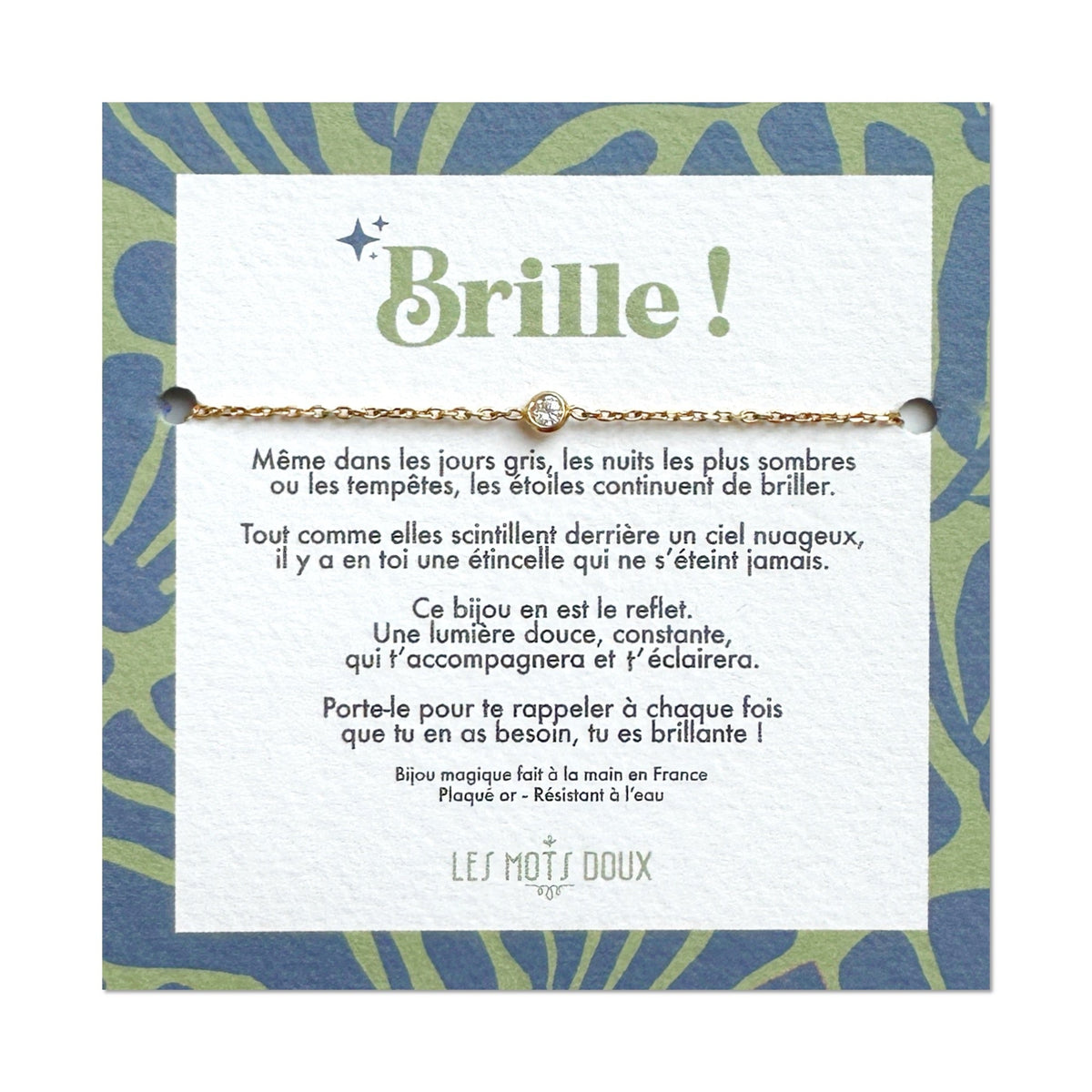 Bracelet breloque brille or