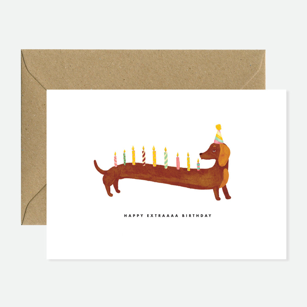 Carte d'anniversaire extra pour amoureux de teckels