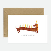 Carte d'anniversaire extra pour amoureux de teckels