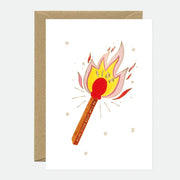 Allumette - Carte de vœux d'anniversaire - Feuille d'or