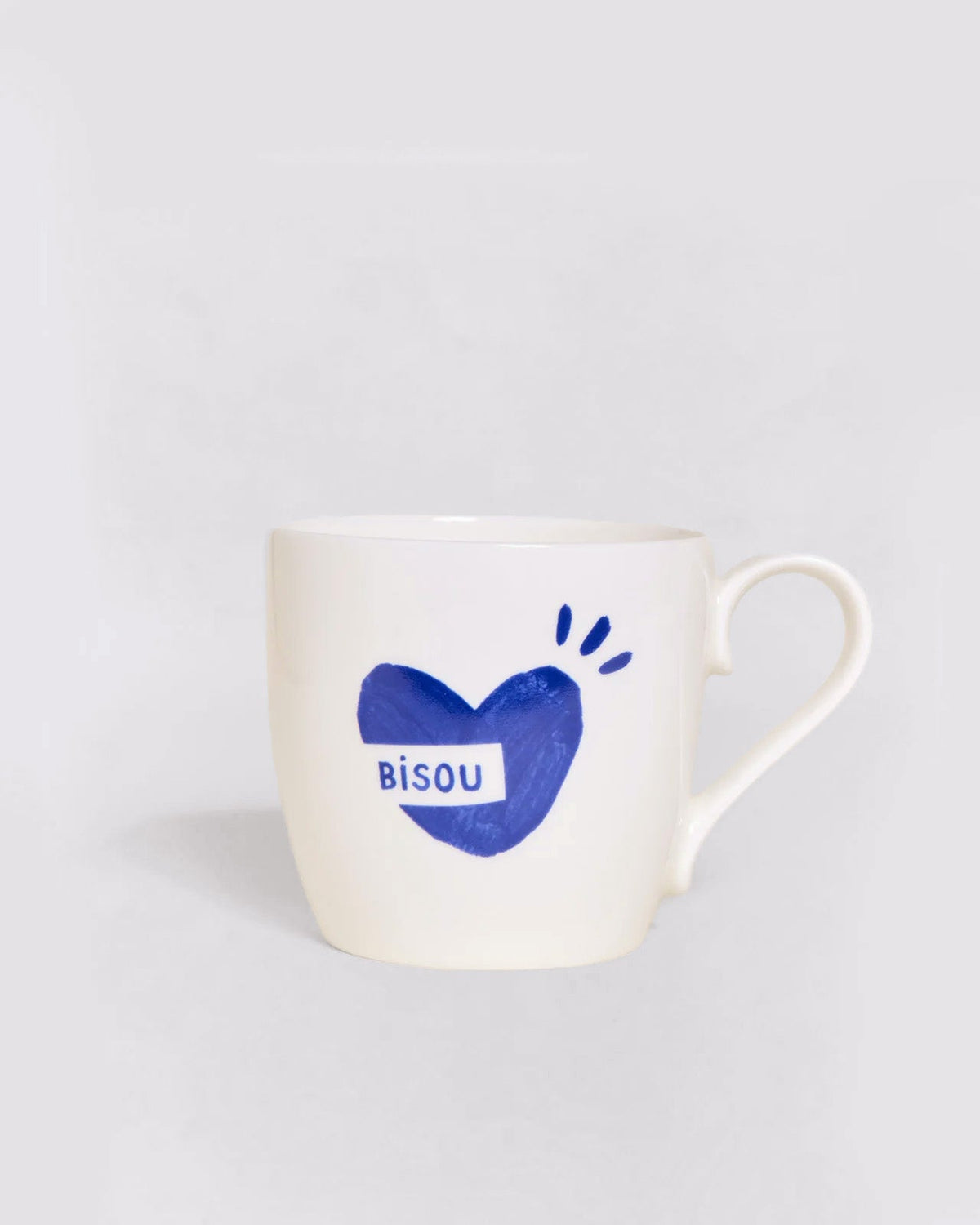 Le mug cœur Bisou - bleu