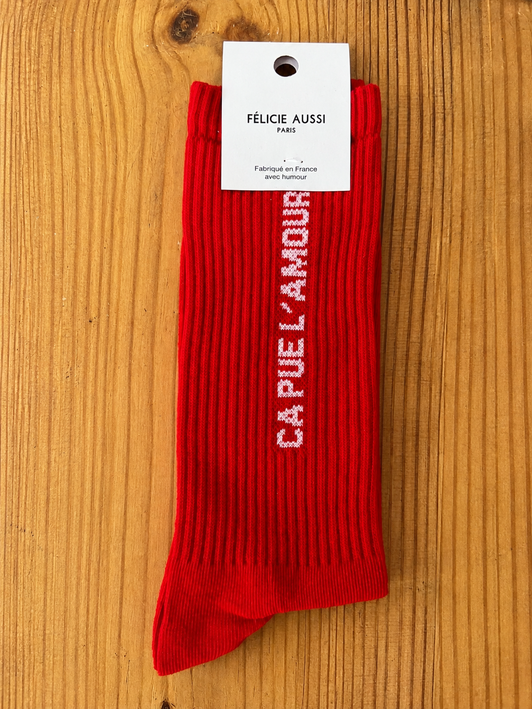 Chaussettes ça pue l'amour 40/45 coquelicot