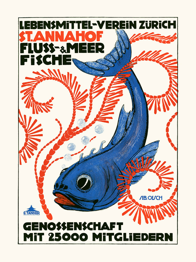 AFFICHE FLUSS & MEERFISCHE 30 X 40