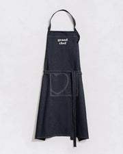 Le tablier brodé Grand chef - denim brut