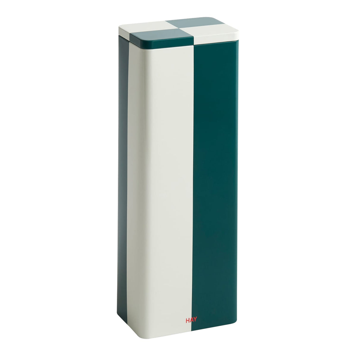Tin Container-Slim-Green and off-white