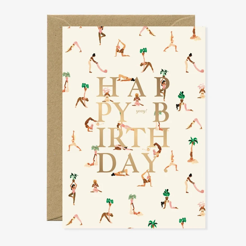Motif de yoga - Carte de vœux d'anniversaire