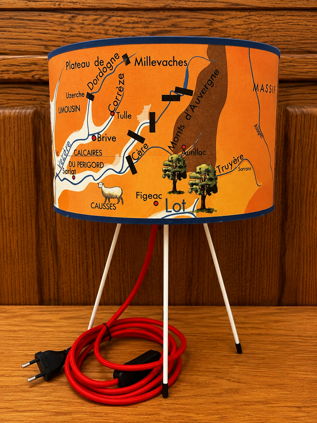 LAMPE TRIPODE DORDOGNE pied Blanc