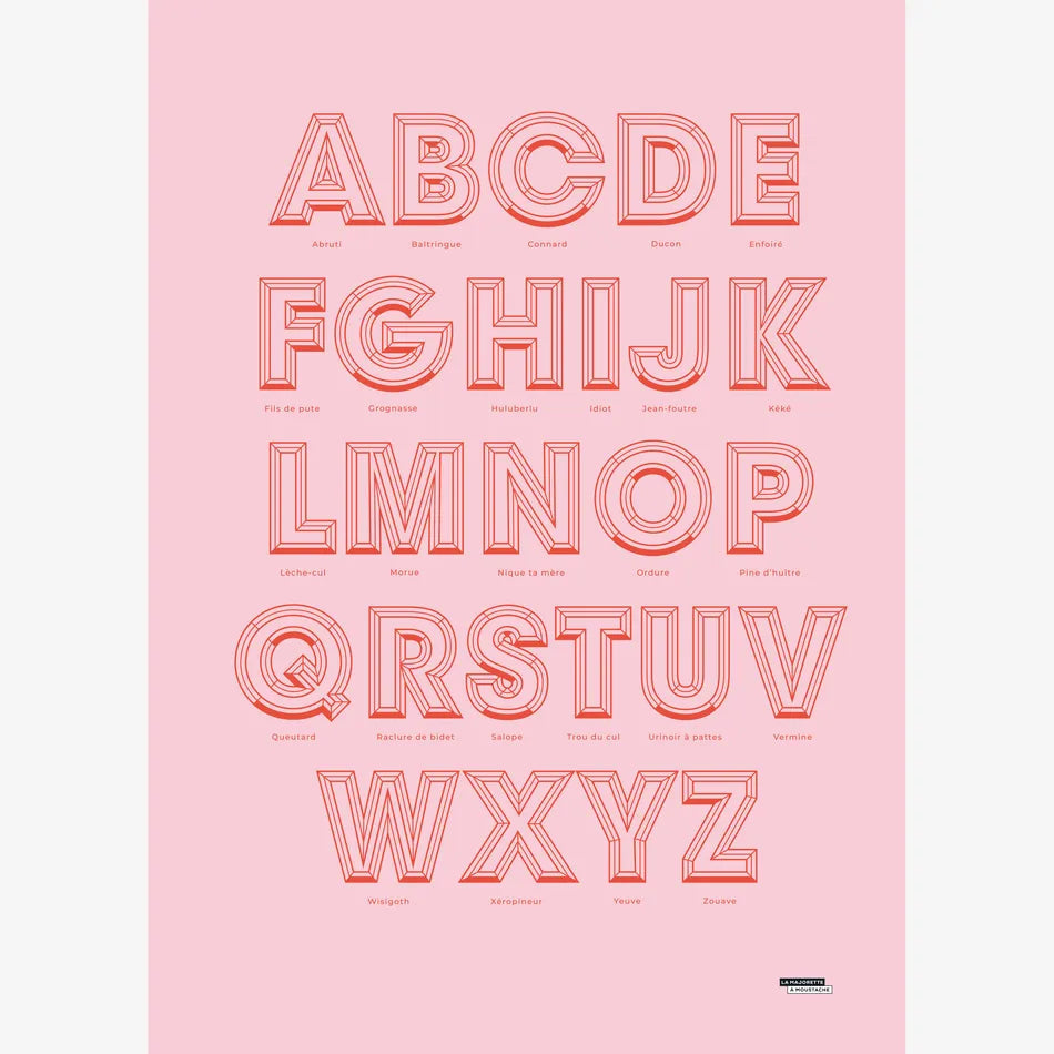 Affiche ABCDaire des Jurons et Insultes | #AFFABCD50X70