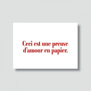 Carte "Love" : Ceci est une preuve d'amour