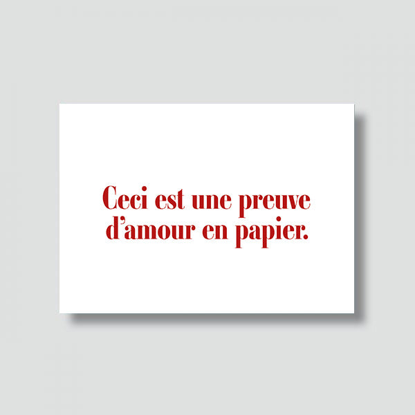 Carte "Love" : Ceci est une preuve d'amour