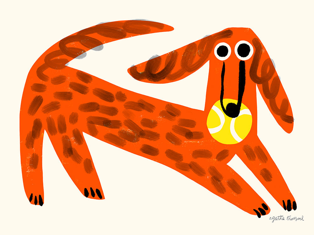 CHIEN AGATHE TROUSSEL 50 X 70