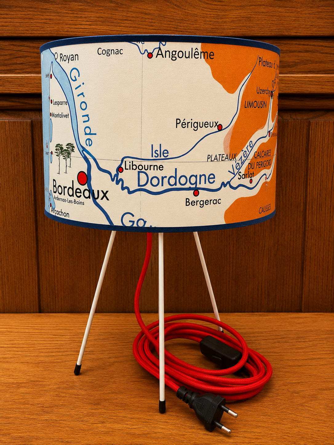 LAMPE TRIPODE DORDOGNE pied Blanc