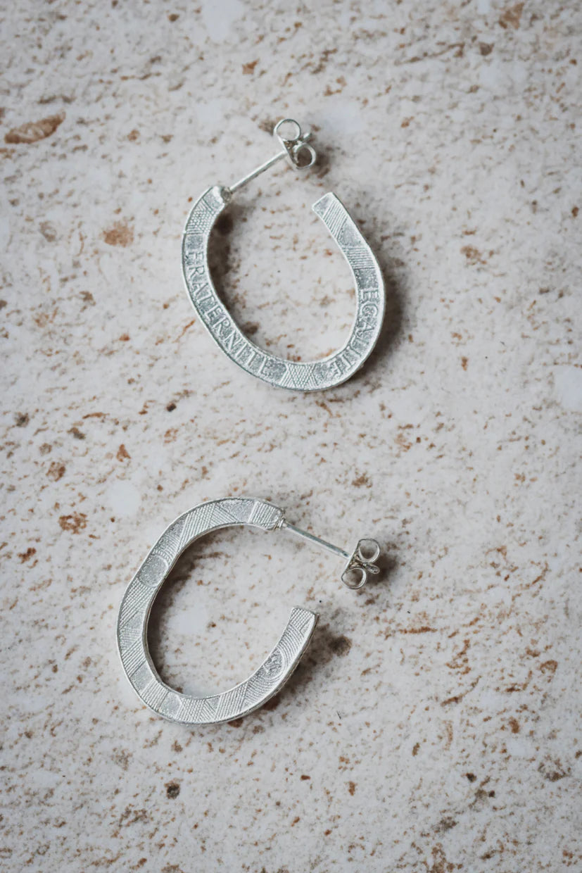 Boucles d'oreilles les demi bastilles argent