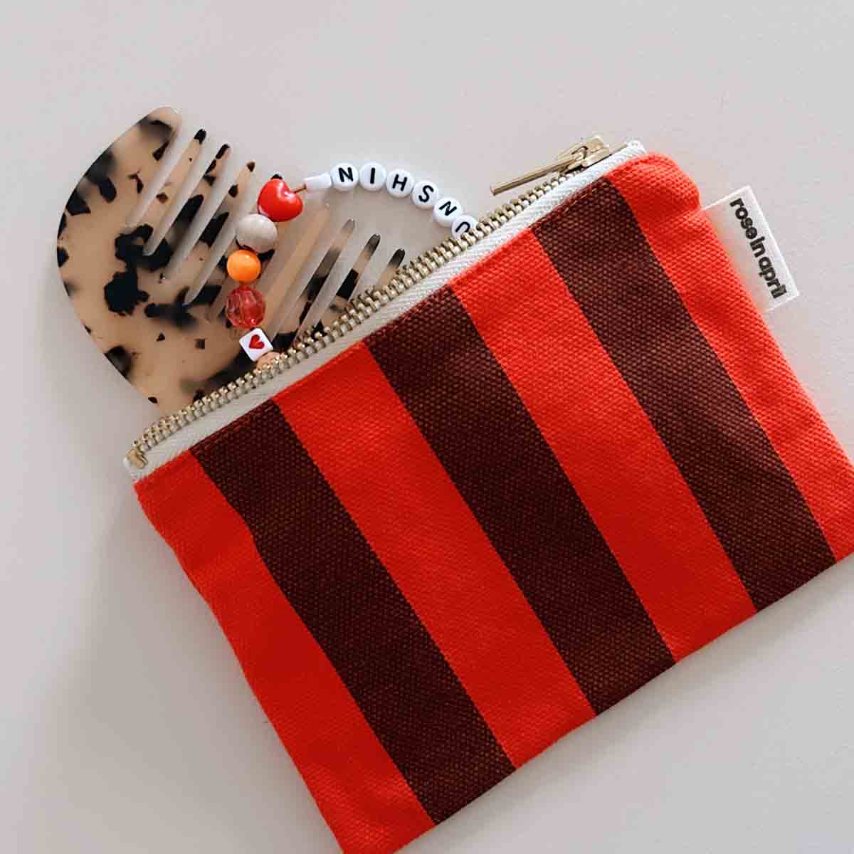 MARIE PORTE MONNAIE RAYURE BROWN TOMATO