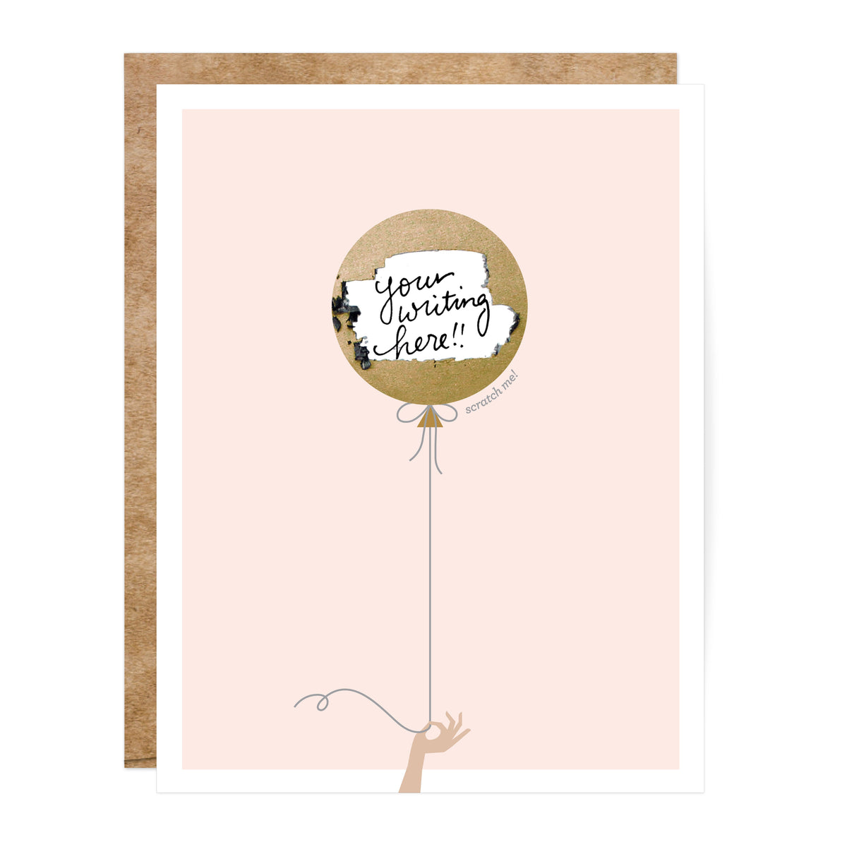 Scratch Off Card Pink & Golg Balloon