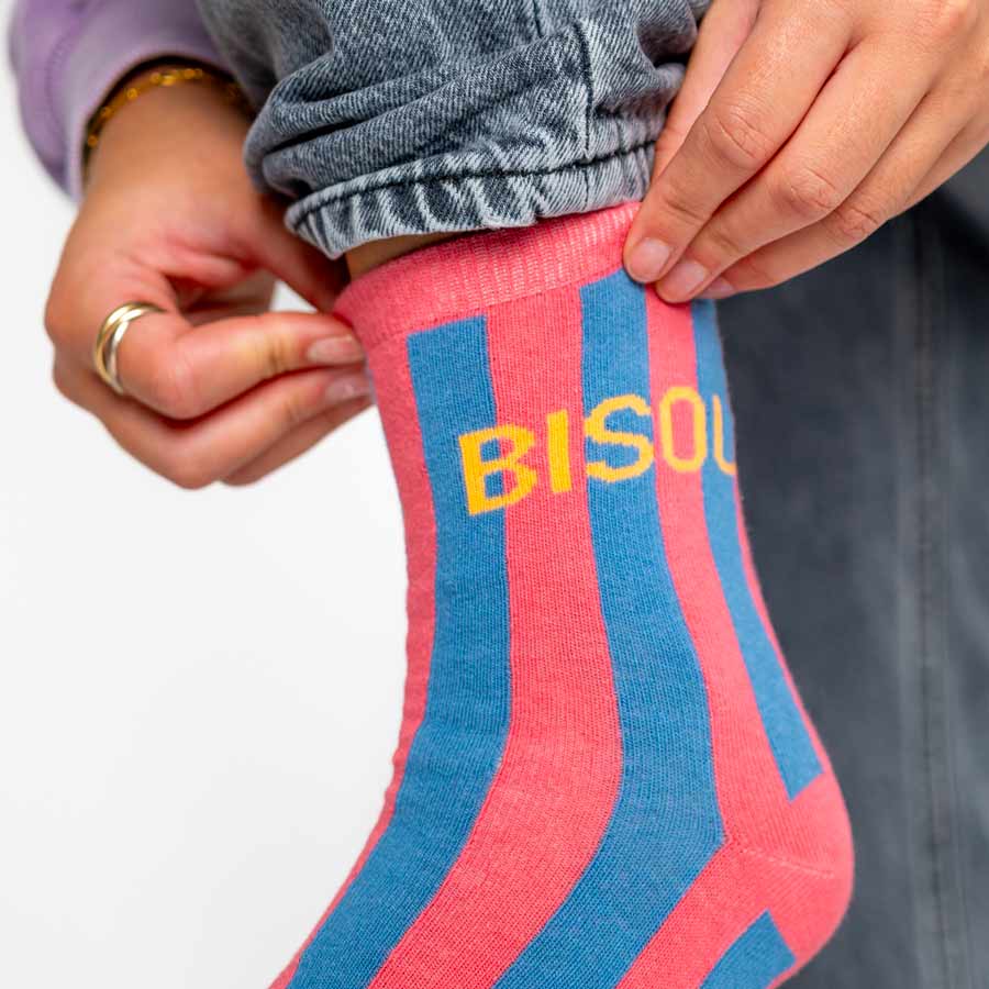 Chaussettes rayées Bisou