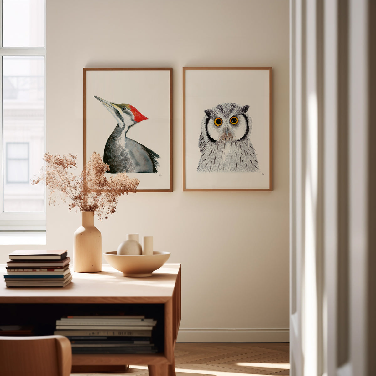 Helene monfort le hibou 40x50