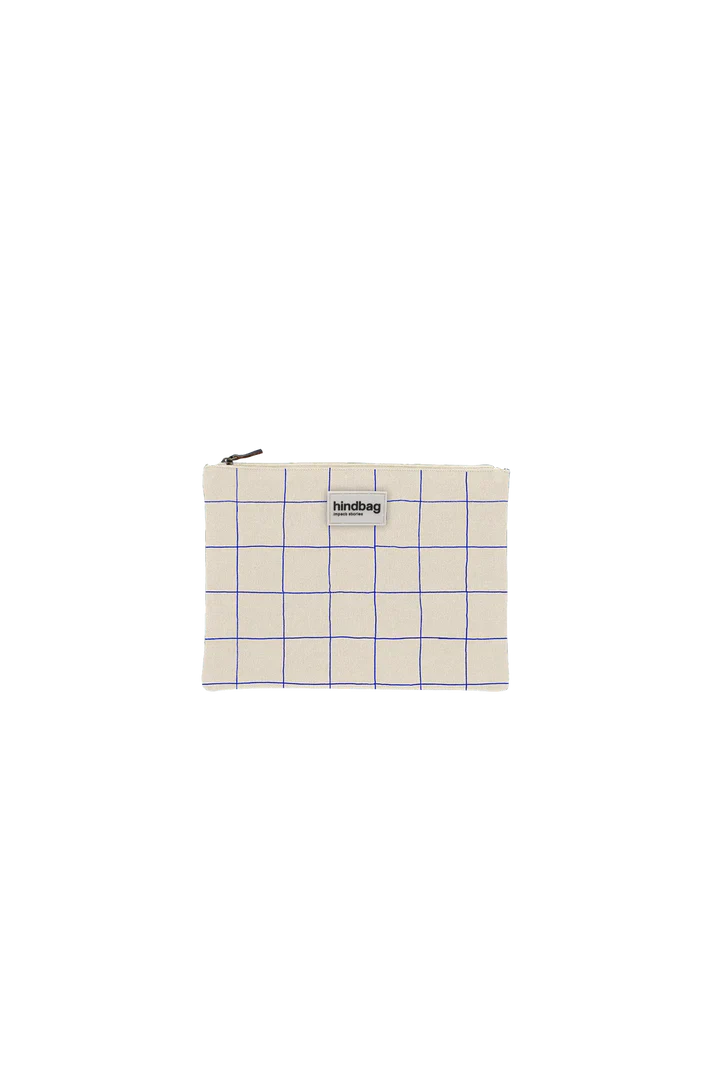 Pochette Ema Carreaux écru/bleu
