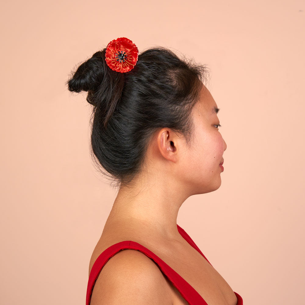 Pince à cheveux Coucou Suzette Coquelicot