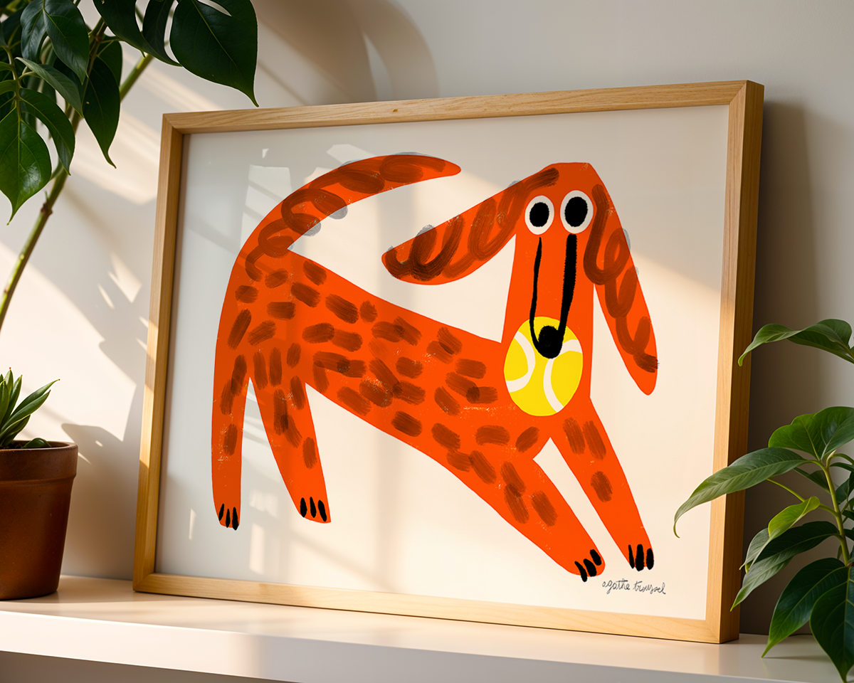 CHIEN AGATHE TROUSSEL 50 X 70