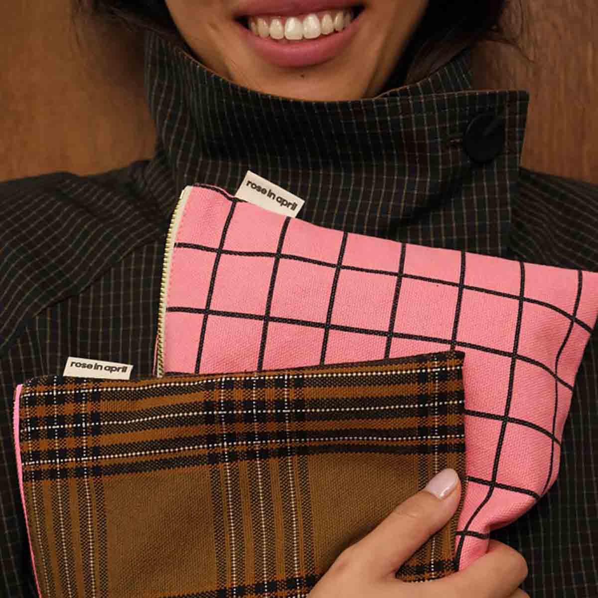 Lili pochette check funky pink