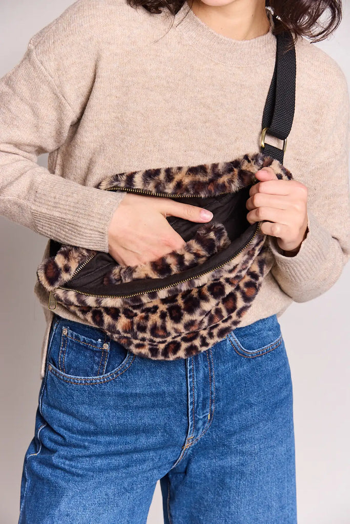 Sac banane Sasha Léopard Beige