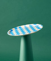 PLATEAU - Blue Gradient Check Mini Round Tray