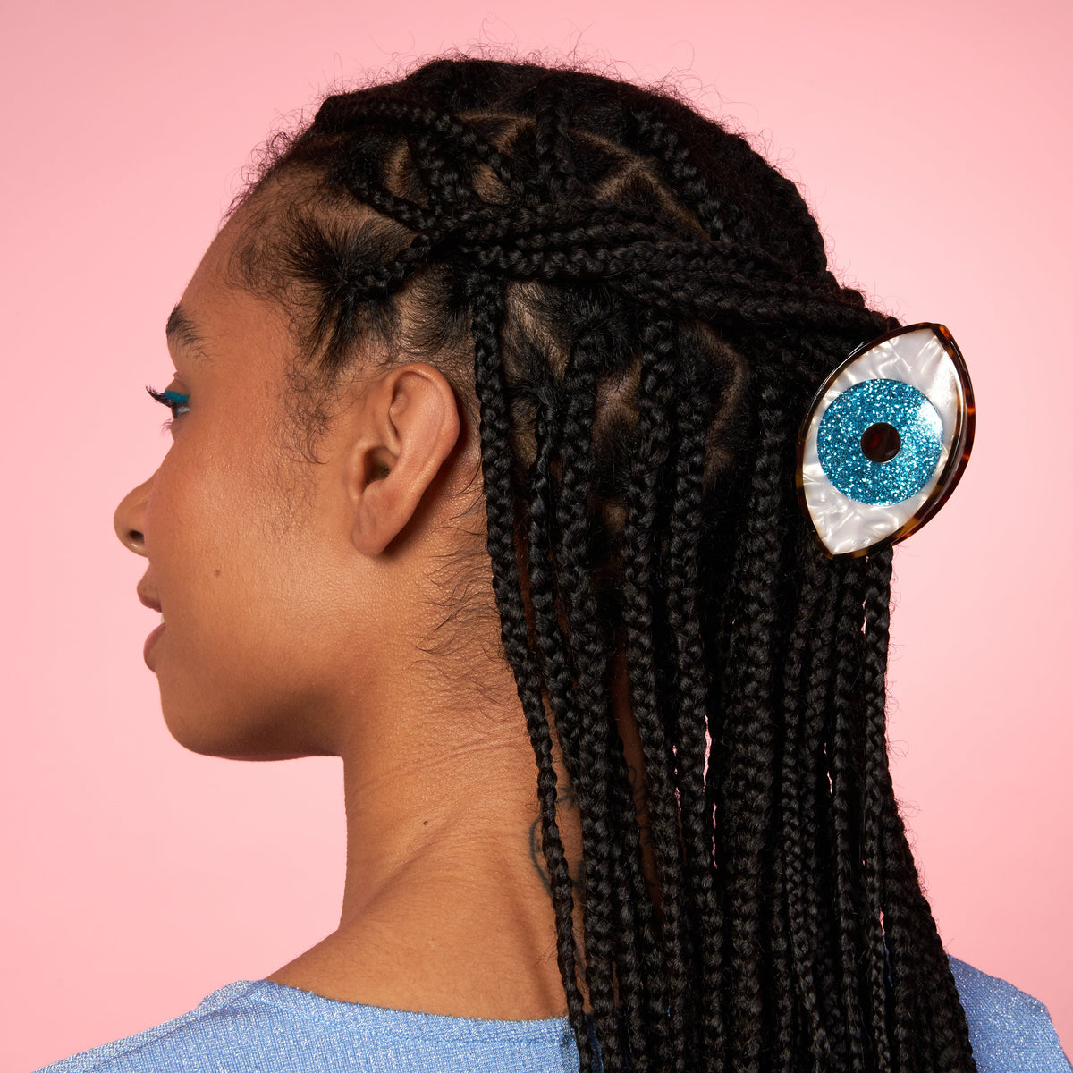 Pince à Cheveux Coucou Suzette Oeil Bleu Paillettes