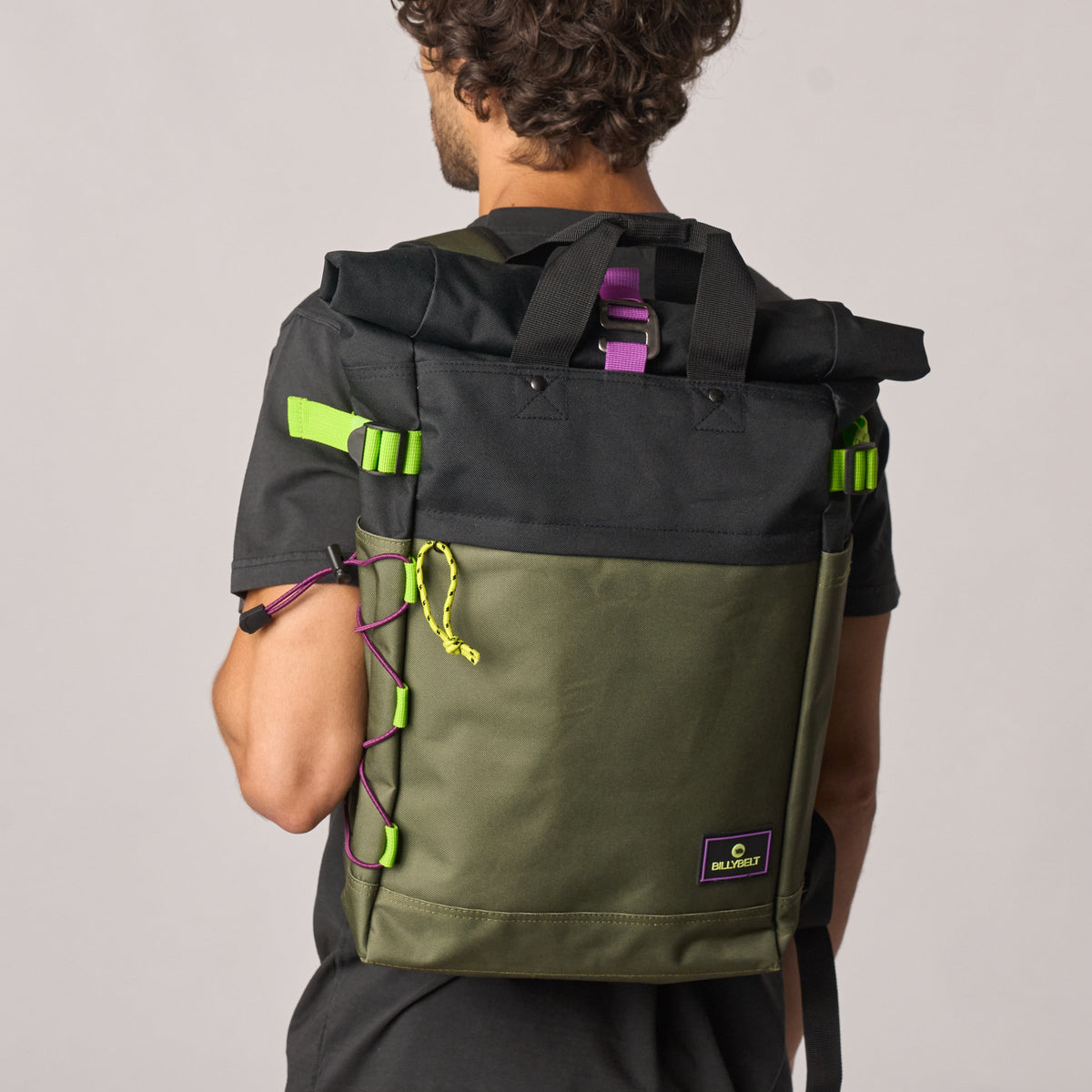 Rolltop bag kaki noir
